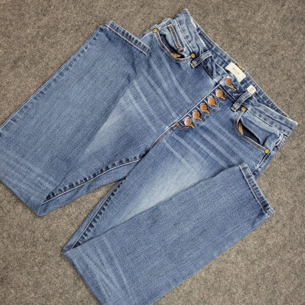 Miss Me Jeans Womens 29 Blue Denim Streetwear Grunge High Rise Skinny Button Fly